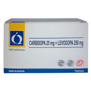 CARBIDOPA 25mg + LEVODOPA 250mg x 100 tabletas
